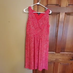 Chaps red dress with polka dots, Large.
